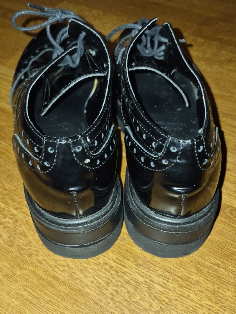 Platform Italian Brogues Lace-Up Shoes - Classic Wingtip Style Size 9 / 40 - Picture 3 of 4